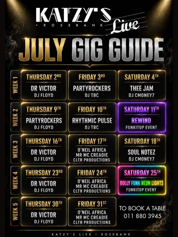 July Gig Guide 2026